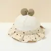Sombrero para Bebé Niña Primavera y Otoño Delgado Protector Solar Transpirable Sombrero de Pescador Dulce Lazo de Niña Sombrero Tipo Cubeta de Princesa Verano
