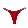 Calcinha T Sexy Feminina Sem Costura Strass Seda Gelo Fitness Secagem Rápida Esportiva Listrada Zebra Estampa Leopardo Letra Europeia e Americana