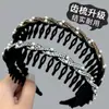 Diadema Elegante con Pedrería para Mujer, Pinza para el Cabello para Adultos con Dientes, Diadema Antideslizante para Lavarse la Cara, Accesorio para el Cabello