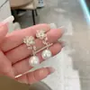 Brincos de Flor de Concha Pérola de Luxo Leve para Mulheres 2023 Novo Design de Nicho Brincos Elegantes Brincos de Celebridade da Internet