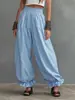 Ropa europea y americana para mujer de Amazon transfronteriza, pantalones holgados casuales de verano tipo linterna con dobladillos rizados, venta al por mayor de pantalones largos holgados
