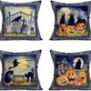 Funda de Almohada Halloween Transfronteriza Fantasma Calavera Almohada Decoración Sala de Estar Almohada Sofá Cojín Cabecera Soportes Personalización Personalizada