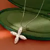 Colar de Cruz Quadrada Cravejado com Diamantes, Estilo Minimalista, Corrente de Suéter Coreana Única de Nicho, Joias de Luxo Leve Atacado