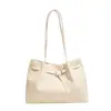 Bolsa de palha tecida estilo coreano para mulheres, nova coleção outono 2026, versátil, grande capacidade, adequada para o dia a dia, bolsa de ombro e pode ser carregada sob o braço.