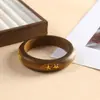 Pulsera de Madera con Remaches de Moda Exagerada Transfronteriza Europea y Americana Pulsera de Madera Ancha Redonda Geométrica en Forma de Estrella