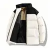 Jaqueta grossa acolchoada de algodão para homens e mulheres, novo design moderno color-block de inverno 2026, corta-vento e impermeável, casaco puffer oversized