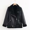 Abrigo de piel original de otoño e invierno transfronterizo para mujer, chaqueta de locomotora engrosada con forro polar para pareja