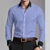 Camisa de manga larga para hombre, de negocios, no planchar, color liso, casual, envío directo desde la fábrica de origen