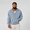 Marca Americana Tendência Youngla Fitness Muscular Esportiva Moletom com Capuz e Zíper Corrida Basquete Jaqueta Casual Estampada