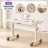 Mesa de Computador Móvel, Mesa de Cabeceira Personalizada para Quarto, Mesa Simples de Estudo para Casa de Estudante, Mesa de Escritório Ajustável com Manivela