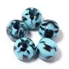 Acrílico 16mm Estampa de Leopardo Furo Reto Contas Duas Cores Furo Grande Redondas Feitas à Mão DIY Acessórios de Joias Contas para Pulseira Contas Soltas