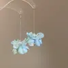 Brincos de Flor de Tecido com Franja de Pérolas Estilo Luxo Leve de Alta Qualidade para Férias na Praia Design Único Brincos com Gancho para Mulheres