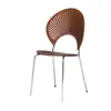 Silla de Comedor Nórdica para Uso Doméstico, Silla Retro de Celebridad de Internet para Ocio, Silla Creativa Simple en Forma de Concha, Silla de Sol, Silla con Respaldo de Madera Maciza