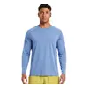 Camiseta Deportiva de Cuello Redondo Otoño Invierno para Hombre, Sensación Fresca, Protección Solar, Camiseta Deportiva para Exteriores, Ciclismo, Secado Rápido, Manga Larga Deportiva