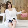 Cardigã de Renda 1905 Top de Verão Feminino Tamanho Grande 300 Jin Preto e Branco Xale Protetor Solar