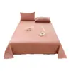 Sábana de Cama de Algodón Puro Lavado Clase A Pieza Única Todo Algodón Dormitorio Estudiantil Funda de Edredón Color Sólido Funda de Almohada Juego de Tres Piezas Sábana de Cama de 1.5m