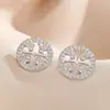 Pendientes de Nicho de Moda Estilo Europeo y Americano, Pendientes Redondos Multicolores de Cristal Dorado Únicos y Hermosos para Mujer, Transfronterizos