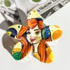 Patrón de Horquilla Impreso con UV de Flor Transfronteriza Se Puede Personalizar con Horquilla Personalizada Pinza de Tiburón Accesorios para el Cabello de Horquilla de Plumeria de Gama Alta
