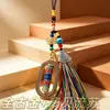 Joia de liga metálica estilo étnico chinês, pingente decorativo de vajra oval giratório, lembrança de viagem atacado