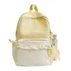 Mochila xadrez doce estilo coreano ins para estudantes do ensino fundamental e médio, mochila leve de grande capacidade com acabamento em renda