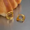 Pendientes Minimalistas Cuadrados Huecos Geométricos, Acero Inoxidable Chapado en Oro de 18 Quilates, Pendientes de Gama Alta que Conservan el Color