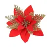 Decoraciones de Flores Doradas con Purpurina para Navidad, Flores Artificiales, Decoraciones Festivas para Celebraciones, Palitos Retorcidos, Materiales para Árbol de Navidad, Accesorios Decorativos