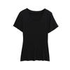 Camiseta de Manga Corta con Cuello en V Estilo Deseo Puro Hombro Regular Verano 2025 Nueva Simple Color Sólido Versátil Slim Casual Top Básico