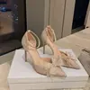 Sandalias de hebilla de una sola tira de tamaño pequeño para uso en exteriores tacón fino plateadas sexys tacones altos talla 41-42 talla grande verano 2026 nuevo artículo