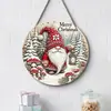 Adornos Navideños Creativos Transfronterizos Artesanías de Madera Cartel Redondo para Puerta Serie Colgante de Madera 20Cmos Colgante