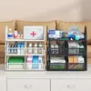 Prateleira de Armazenamento de Medicamentos para Mesa com Compartimentos em Camadas e Gaveta Deslizante Porta-Medicamentos Cesta para Remédios Caseiros e Suplementos de Saúde
