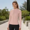 Top deportivo de manga larga ajustado de cintura alta para mujer, ropa deportiva para gimnasio, correr, entrenamiento, cuello alto, chaqueta deportiva con cremallera, venta al por mayor