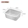 Caja crujiente de acero inoxidable con tapa, sellada de grado alimenticio, para preparación de verduras, caja de picnic, caja cuadrada para almacenamiento en refrigerador, caja para frutas