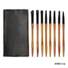 Brochas de Sombra para Ojos de Pelo Animal, Juego de 8 Piezas de Brochas Finas de Pelo de Poni para Maquillaje de Ojos, Brochas para Difuminar y para Debajo de los Ojos, Herramientas de Belleza