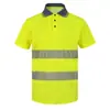 Atacado do Fabricante Camisa Polo de Manga Curta Reflectiva Poliéster-Algodão 242 Roupas Reflectivas de Alta Visibilidade Uniforme de Controle de Tráfego Personalizável