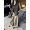 Chaleco retro de gamuza con solapa para mujer, nueva moda de otoño, prenda exterior sin mangas con cremallera, look en capas, chaleco adelgazante
