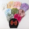 Sombreros Europeos y Americanos Nuevos Transfronterizos para Niños Color Sólido Lazo Sombreros de Punto para Bebé Sombreros de Verano Transpirables para Bebé