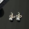 Pendientes de estilo francés, ligeros, de lujo, elegantes, con forma de planeta de diamantes, con forma de lazo, de cuentas redondas, a la moda, exquisitos, sencillos, de alta gama, para mujer.