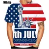 Patrón Estatua de la Libertad Americana Impresión 3D Transfronterizo Nuevo Estilo Unisex Casual Camiseta de Manga Corta Venta Directa de Fábrica
