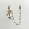 Alta retención de color diy accesorios de cristal colgante de copo de nieve cadena pulsera deslizante de terraplén de mariposa collar accesorios de cuerda hechos a mano