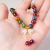 Pulsera de Cuentas Redondas de Turmalina de Color Optimizado Ins Pulsera Niche Viento Campana Orquídea Colgante Pulsera Creativa Joyería al por Mayor