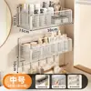 Prateleira de Armazenamento de Aço Inoxidável Montada na Parede do Banheiro Organizador de Prateleira para Armazenamento de Escova de Limpeza para Lavatório de Parede do Banheiro Skincare