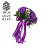 Ramo de rosas artificiales imitación 7 cabezas rosa de Corea del Sur flor de seda flor para dama de honor de boda florista sosteniendo flor fábrica en stock venta al por mayor