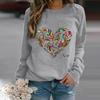 Amazon suéter de cuello redondo para el día de San Valentín moda amor pluma estampado digital transfronterizo casual manga larga ropa de mujer
