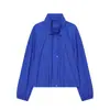 Fábrica de Ropa para Mujer Transfronteriza Venta al por Mayor Otoño 2026 Estilo Europeo y Americano Color Sólido Plisado Chaqueta de Nylon Prenda Exterior Superior