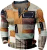 Camiseta de Manga Larga para Hombre Exportación Transfronteriza Suministro Digital Impresión 3D Manga Larga Casual Exterior Camisa de Botones Ropa para Hombre