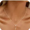 Exportación transfronteriza de Amazon Nuevo collar con Y de circonita exterior europeo y americano Moda Femenina Elegante Simple Fresco Collar