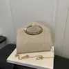 Bolso de Hombro Cruzado de Paja Texturizada de Alta Calidad con Cadena, Diseño de Nicho, Simple y Elegante, Nuevo Verano 2026