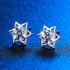 Anillo de moissanita de plata s925, pendientes de estrella de seis puntas, pendientes femeninos coreanos de estrella de cinco puntas, joyería de regalo de fábrica al por mayor
