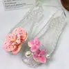 Pantuflas de gel coreanas para mujer, zapatillas rosas de orquídea mariposa sin cordones, calzado cerrado hueco para mujer, zapatos de baile, pantuflas