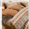 Estilo Fair Isle Algodón Puro Cepillado Juego de Cuatro Piezas para Cama Otoño e Invierno 2025 Nuevo Estilo Algodón Puro Grosor Extra Funda Nórdica Sábanas y Ropa de Cama